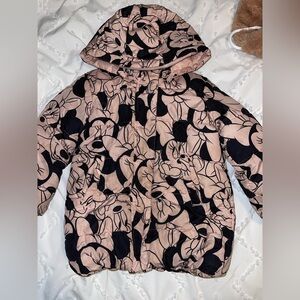 H&M Pink and Black Floral Minnie Jacket
